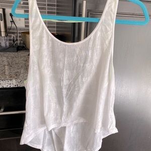 Size 8 white lululemon flowy low back tank